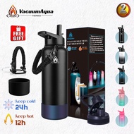 Vacuum Aqua 32oz/40oz/22oz Flask Insulated Tumbler Hot And Cold Thermos for Hot Water With 2 Cap Lid