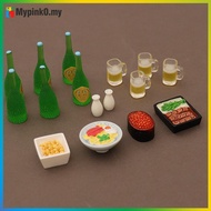 Mypink 7PCS Doll House Accessories 1:12 Dollhouse Miniature Eel Rice Caviar Sake Lamian Noodles Kitc