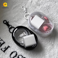 CREAMCANVAS​ Phone Charger Bag, Anti Drop Transparent Data Cable Storage Bag, Mini Storage Pocket Wi