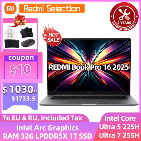 Xiaomi Laptop Redmi Book Pro 16 2025 Ultra 7 255H/Ultra 5 225H Intel Arc Graphics 32GB LPDDR5X 1T SS