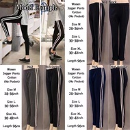 Casual Women 2Line Sport Pants Legging Cotton