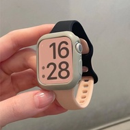 สายนาฬิกาสองสีสำหรับสายคาด Apple Watch 45มม. 44มม. 42มม. 41มม. 40มม. Ultra2  49มม. 38มม. สร้อยข้อมือกีฬาชุดอัลตร้า7 Se 3 6 8 5 4