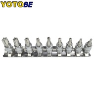 9pcs/set 5 Point Star Torx Screwdriver Bit 1/4 Inch Drive Socket Pentalobe TS10 TS15 TS20 TS25 TS27 