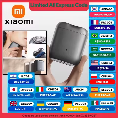 XIAOMI MIJIA S200 Electric Shavers Portable IPX7 Washable Dry Wet Razor Beard Trimmer Cutter Recharg
