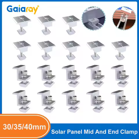 Solar Panel Adjustable Bracket Clamps Solar PV Bracket 30mm 35mm 40mm Mounting Clip Mid And End Clam