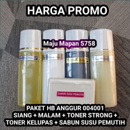 Paket HB Whitening Kode AGR 004001 Siang + Malam + Toner Kelupas + Toner Strong + Sabun Susu Pemutih