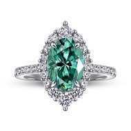 Ring 100% True 2.5ct Oval Moissanite Rings 7x10MM GRA Certificate Passed Diamond Test Ring Women's J