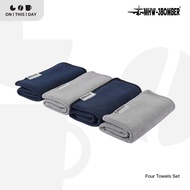 MHW-3BOMBER Four Towels Set 4-Piece Coffee Bar Cleaning Cloth