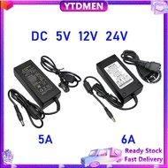 YTDMEN Power Supply Adapter AC DC 5V 12V 24V Universal Charger Hoverboard 12V 5A 6A 8A Charger Power Supply for LED Light Bar and CC TV