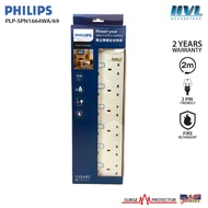 Philips 6 Gang Individual Switch Extension Socket 2 Meter White(100% Original) PLP-SPN1664