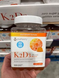 加拿大🇨🇦包郵直送 Youtheory 維他命 K2 + D3 無糖軟糖 維生素 Youtheory K2 D3 Zero Sugar Gummies（120 粒）COSTCO直購