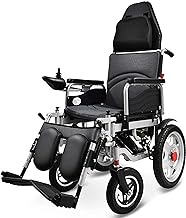 Fashionable Simplicity Electric Wheelchair Foldable Powerchair With Headrest And Adjustable Backrest 40A Li-Ion Battery Manual/Automatic Switchable/Black / 128X120X62Cm (Black 128X120X62Cm)