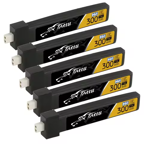 TATTU 5PCS 1S 300mAh 3.8V 75C HV 4.35V Lipo Battey With BT2.0 Plug For BETAFPV Ceuts FPV Kit Racing 