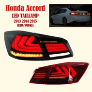 Vland Honda Accord 2013 2014 2015 Led + Light Bar Tail Lamp With Signal Running SMOKE/RED