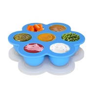 Baby Food Freezer Tray Food Storage Container with Clip-on Lid, BPA Free &amp; FDA Approved, For Homemade Baby Food, Vegetable &amp; Fruit Purees, Ice Cube, Pudding, Blue