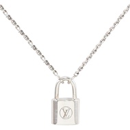 Louis Vuitton LV Q93559 Silver Lockit 限定款 LV LOGO鎖頭純銀項鍊