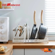Pot and pot lid shelf, stainless steel pot lid shelf with flexible length division