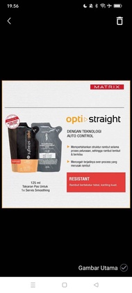 Matrix Mini Optik Straight 125ml×2 Obat Smooting Pelurus Rambut Bonding Pas 1x Takaran Smooting