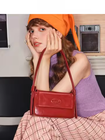 Muva Luxury Underarm Bag Small Square Women's Bag 2023 New Leather Single Shoulder Crossbody Bag Com
