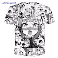 Ahegao Hentai 3D Printed Short Sleeved Mesh T-shirt