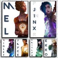 Arcane Jinx Ekko Mel Jayce Silco Violet Caitlyn Video Game Poster Simple Trendy Anime Character Canv