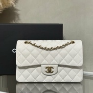 CHANEL 經典口蓋包 CF23 - 粒面牛皮白金