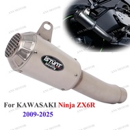 For KAWASAKI Ninja ZX-6R 2009- 2025 Years Motorcycle Exhaust Slip On Middle Pipe Escape ZX6R Exhaust