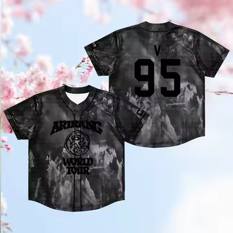 2026/27 New BTS World Tour Baseball Jersey, Tie Dye Marble Print Essential for Fans Tshirt