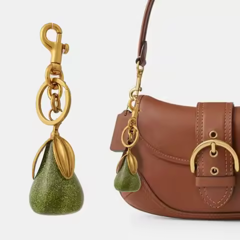 Bag Charm For Coach For Goyard Handbag Shoulder Bag Exquisite Crystal Green Pear Pendant Women's Key