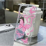 For IPhone 17 16 11 Pro 13 15 7Plus Pro Max 8 6 6s XR XS Clear Coquette Butterfly Case
