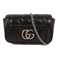 GUCCI 牛皮皮革GG Marmont Super Mini鏈帶肩背袋