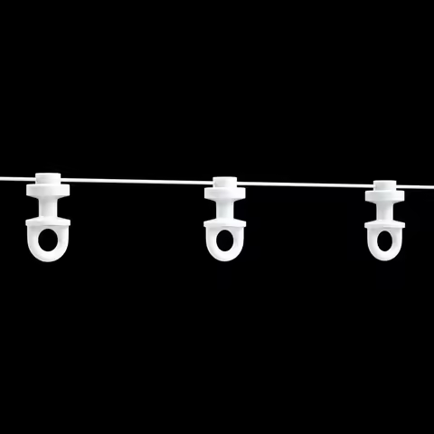 White S Fold Curtains Runner Wave Ripple Fold Curtain Track Runner Plastic Drape Slider Runner Wave