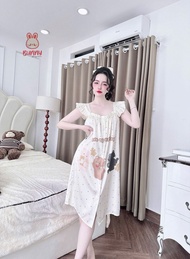 Đầm Ngủ Cánh Tiên Lụa Latin Hàng Thiết Kế Phom 40 - 60kg hàng may kĩ đẹp