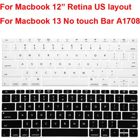 For Macbook 12 Reitna Keyboard Protector US layout, Silicone Cover Guard for Macbook Pro 13 No touch