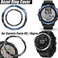 Stainless Steel smartwatch Cover For Garmin Fenix 6x /6xPro/6X Sapphire Dial Bezel Ring Adhesive AntiScratch protect metal case