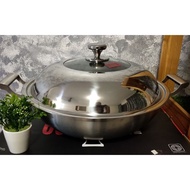 德国🇩🇪SUS304 40cm蜂窝纹不锈钢不沾炒锅