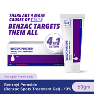 Benzac Benzoyl Peroxide Spots Treatment Gel 10% 60gm [Anti-Acne / Pimple Gel Cream]