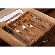 Wooden spoon holder cutlery tray expandable cutlery container