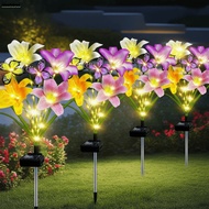 MUSICBOX Solar Garden Lights, Butterfly Design Flower Decor Outdoor Garden Lights, Butterfly Iris Gr