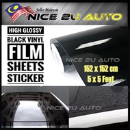 152x152cm (5x5feet) Glossy Black Vinyl Wrap Film Car Sticker Decals