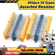 ⚡️ Assorted Resistor Bundle 600pcs 30 Type Each 20pcs 10R 1K 10K 1M Ohm Resistor 1/4W 1%