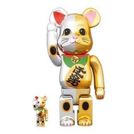 BE@RBRICK  招財貓100%&amp;400% 開運銀x千萬兩金+ 開運金x千萬兩銀