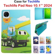 for Techlife Pad Neo 10.1 Inch Flip Cover Cartoon Painted PU Leather Techlife Pad Neo 10.1'' 2024 TL