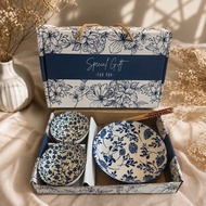 Hampers Ceramic Bowl and Plate Set Premium Bowl Set Ceramic Bowl and Plate Souvenir
