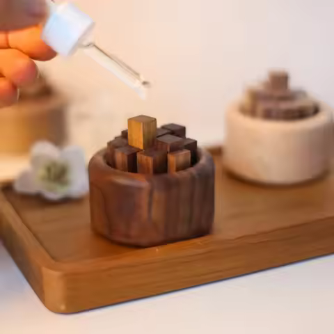 Diffuser Essential Oil Wood Fragrance Diffuser Unique Woodwork Fireless Fragrance Aromatherapy Essen