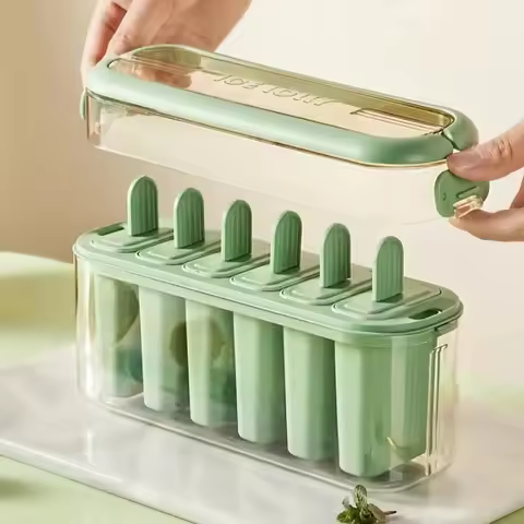 1 Set Ice Pop Maker Popsicle Mold (6 Molds )-Easy Homemade Popsicle Maker With Portable Container, F