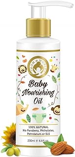 Mom &amp; World Baby Nourishing Oil With Almond, Grapeseed, Wheatgerm, Olive and Coconut Oils, 200 ml