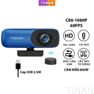 [1080P Micro] Webcam Ultra Full HD C80 Kèm Micro Lấy Nét Tự Động Xoay 360 Độ Phù Hợp Hội Nghị
