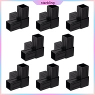 Star 8lots Square Tube Fittings Durability Plastic Four Way Connectors for Building