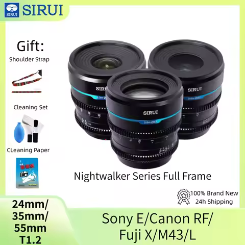 SIRUI NightWalker 24mm 35mm 55mm T1.2 S35 Night Walker 16mm 75mm S35 Fast T1.2 Cine Lens For Sony E 